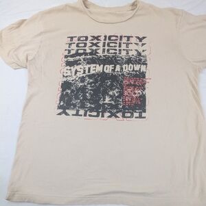 System of a Down Toxicity Band Merch Light Tan Tshirt Size XL.